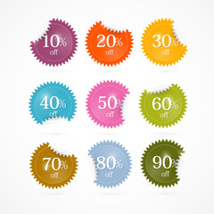 Sticker - Colorful Vector Discount Stickers, Labels