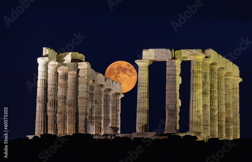 Board z aluminiowym obramowaniem Sounion temple.greece.