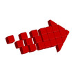 3d red cube arrow