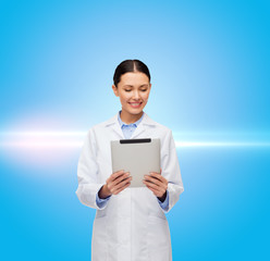 Sticker - female doctor without stethoscope and tablet pc