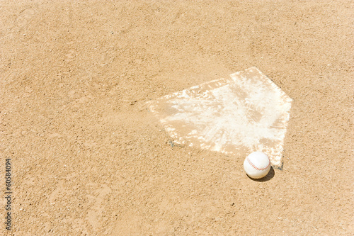 Fotografie, Obraz Baseball and home base, room for text, copyspace.