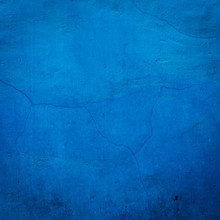 Blue Cracked Wall Background Close Up Texture