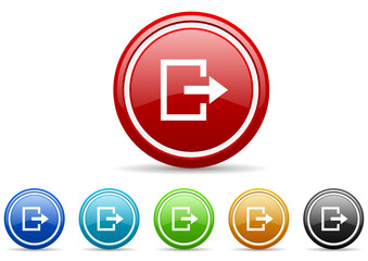 Poster - exit icon vector set