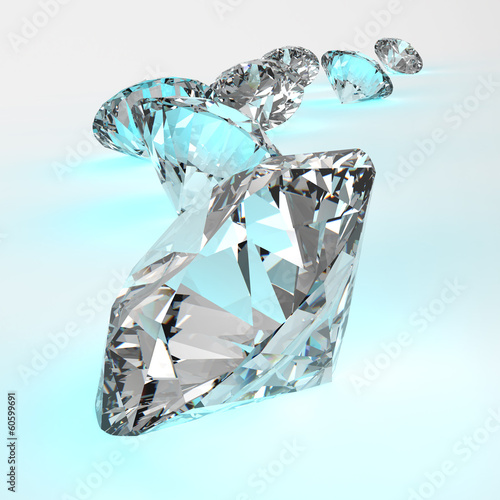 Naklejka samoprzylepna Diamenty samodzielnie na biały model 3d