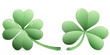 Four leaf clover and three leaf clover over white