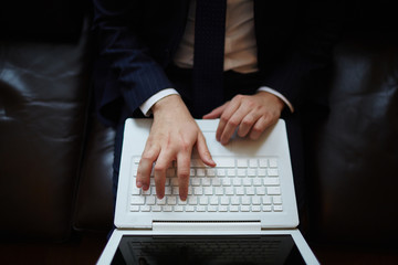 Canvas Print - Businessman typing