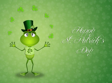 Green Frog In St.Patrick's Day
