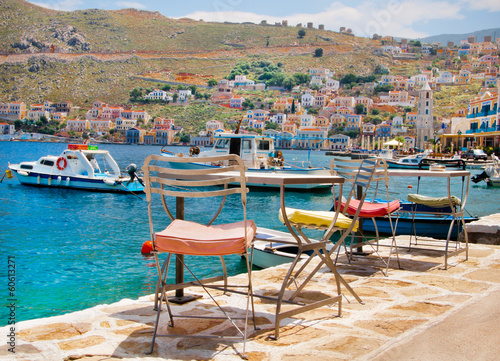 Fotoboard na płycie Malownicza wyspa symi, Grecja