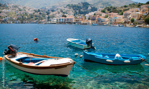 Fotoboard na płycie Malownicza wyspa symi, Grecja