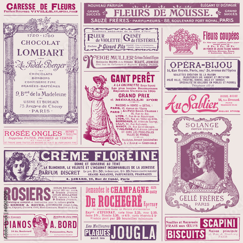 Dekoracja na wymiar  tlo-wzor-z-klasycznych-francuskich-reklam-na-tematy-damskie
