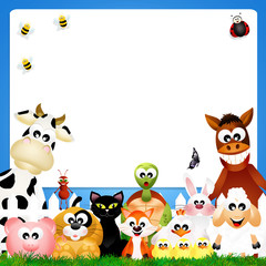 Wall Mural - Farm animals frame