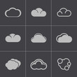 Vector black cloud icons set