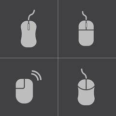Wall Mural - vector black computer mouse icons set