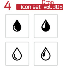 Wall Mural - vector black drop icons set