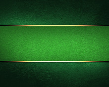 Design Template. Green Background With Green Ribbon