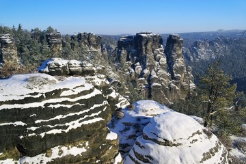 Wall Mural - Basteigebiet Felsen - Bastei area rocks 03