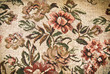 Fragment of retro tapestry fabric pattern with colorful floral
