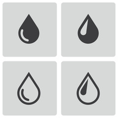 Poster - Vector black drop icons set