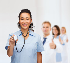 Sticker - smiling female african american doctor or nurse