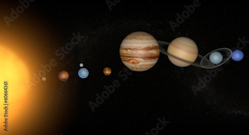 Fotoboard na płycie Planet Układu Słonecznego przestrzeń wszechświat słońce