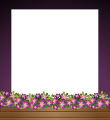 Poster - An empty paper template with a garden at the bottom