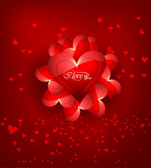 Wall Mural - valentines day hearts colorful background for greeting card or w