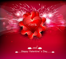 Wall Mural - greeting card valentines day hearts colorful background for wedd