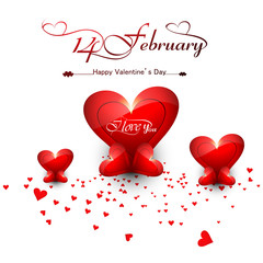 Wall Mural - beautiful hearts for happy valentine's day stylish text design v