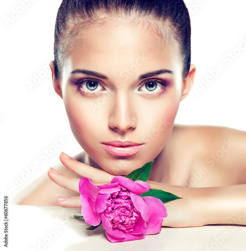 Naklejka na drzwi Beauty Portrait. Beautiful Spa Woman