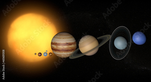 Fotoboard na płycie Planet Układu Słonecznego przestrzeń wszechświat słońce