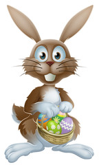 Wall Mural - Easter bunny with chocolate eggs