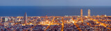 Fototapeta  - Barcelona skyline panorama at the Blue Hour