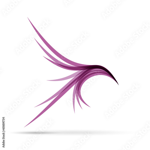 Board z aluminiowym obramowaniem Wektor logo fioletowe ptaki w locie