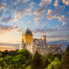 Fairy Palace against beautiful sky /  Panorama of  National Pala