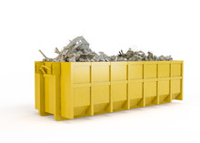 Rubble Container Isolated On White Background