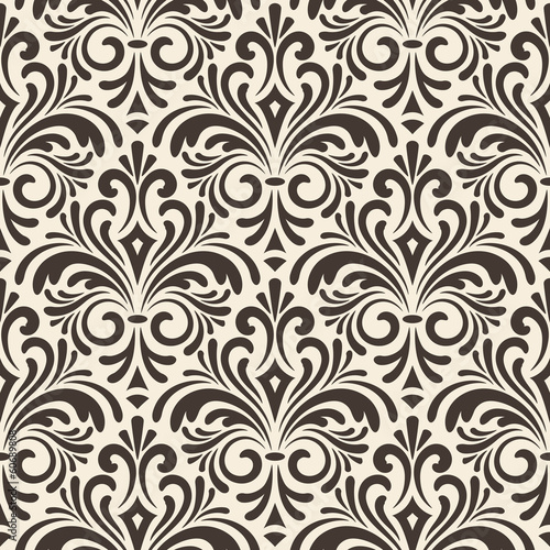 Naklejka - mata magnetyczna na lodówkę vector seamless floral vintage pattern on beige background