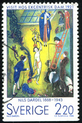 Poster - Visit of an eccentric lady by Nils Dardel