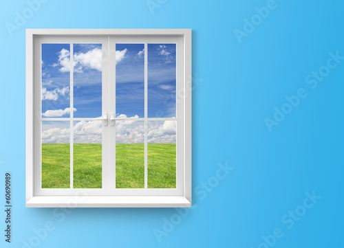 Plakat na papierze fotorealistycznym Nowoczesne okno mieszkalne