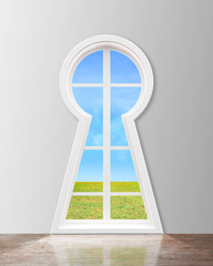 Wall Mural - window  in form keyhole