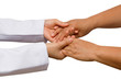 © praisaeng - doctor's hand touches and holds patient 's hands,concept helping