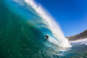 Surfing Tube Ride Large Wave