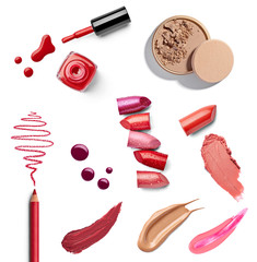 Wall Mural - make up beauty lipstick nail polish liquid powder mascara pencil