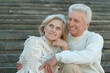 © aletia2011 - Good-looking elderly couple at wall