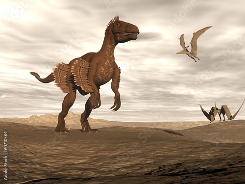 Fotoboard na płycie 3d dinosaur odpłaca się velociraptor