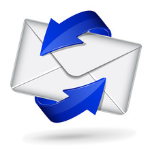 Mail Icon With Blue Arrows