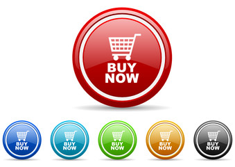 Poster - buy now icon vector set