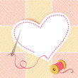 patchwork heart with a needle thread
