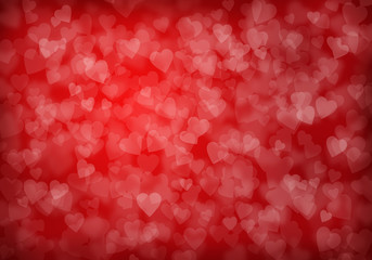 Fototapete - Valentine's day red hearts background