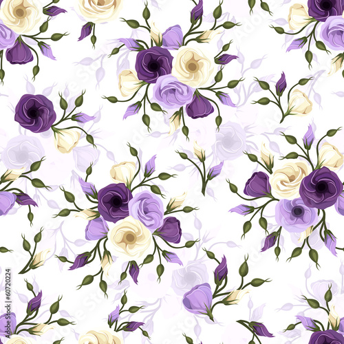 Board z aluminiowym obramowaniem Wzór z kwiatami lisianthus. 