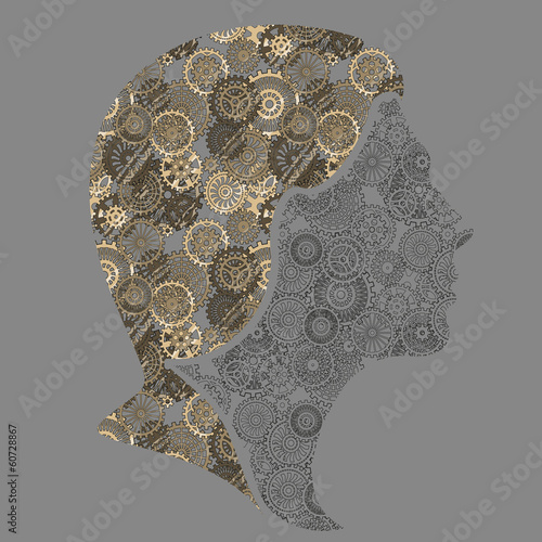 Obraz na płótnie canvas dwuczęściowy "dyptyk" Steampunk dziewczyna